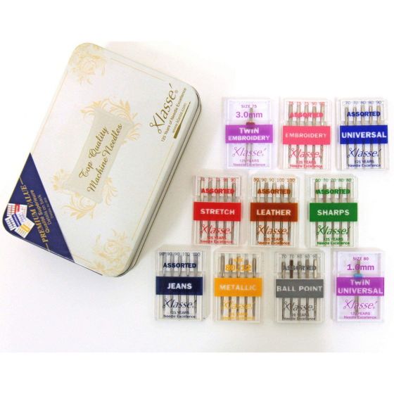 Klasse 10 Piece Assorted Sewing Machine Needle Gift Tin