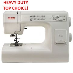 Janome HD3000 (WHITE) Heavy Duty Sewing Machine with Bonus Value Kit