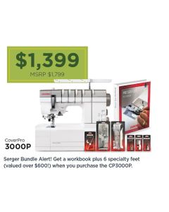 Janome CoverPro 3000 Professional Coverstitch Serger with Bonus