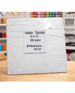 Water Soluble Topping Embroidery Stabilizer 12 x 12 - 100 pack - B4901212100