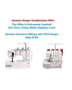 Janome CoverPro 900CPX Coverhem Serger and Janome 7933 Serger Combo