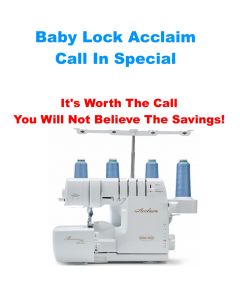 Baby Lock Acclaim Serger - Urge To Serge Event