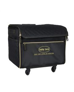 Baby Lock Small Serger Trolley - Quilted Black with Gold Logo- Fits Models: BLE3ATW-3, BLS1,BLS3,BLS8,BLE8W-2, BLE8,BLEATW-2, BLE3ATW, BLR1AT-2