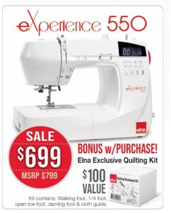 Elna eXperience 550 Computerized Sewing Machine with Bonus Kit