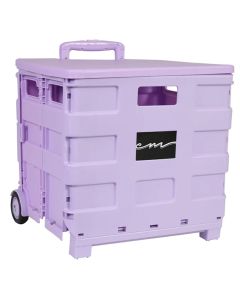 Everything Mary Collapsible Plastic Rolling Craft Cart in Purple