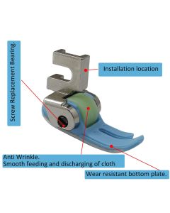 Universal Straight Stitch Non Stick Bottom Roller Presser Foot - Low Shank