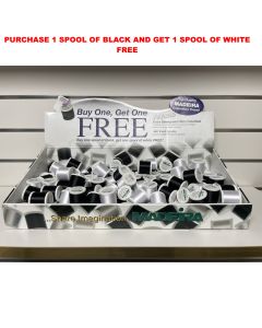 Madeira Polyneon Embroidery and Quilt Thread Black and White Buy 1 Get 1 Free