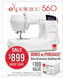 Elna eXperience 560 Computerized Sewing Machine with Bonus Kit