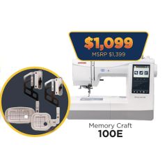 Janome Memory Craft 100E Embroidery Only Machine with $499 Bonus