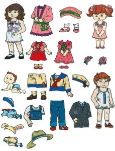 Brother SA351 No.51 Paper Doll Embroidery Design Card