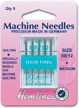 Hemline Quilting Machine Needles 80/12