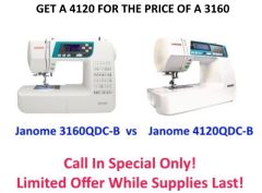 Janome 3160QDC-B versus 4120QDC-B Sewing Machine Feature Comparison