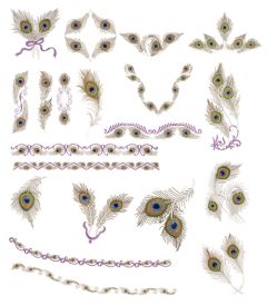 DIME Inspiration Collection Embroidery Designs #28 Feathered Elegance Borders