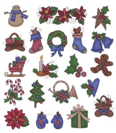 DIME Inspiration Collection Embroidery Designs #30 Hand Crafted Christmas