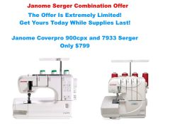Janome CoverPro 900CPX Coverhem Serger and Janome 7933 Serger Combination