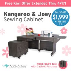 Kangaroo and Joey II Sewing Machine Cabinet in Grey