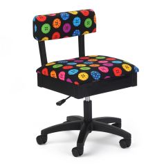 Arrow Hydraulic Sewing Chair in Bright Button Fabric H8013