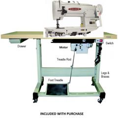Consew 339RB-4 Double Needle Feed Walking Foot Sewing Machine with Stand