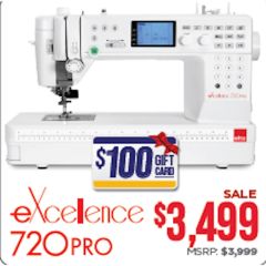 Elna Excellence 720 Pro Quilting Sewing Machine with Bonus Kit (Same as Janome 6700P)