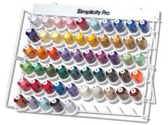  Brother ETKS110 110 Cones Simplicity Pro Machine Embroidery Thread Set With 2 White Metal Storage Racks 