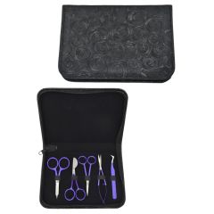 Famore 6 Piece Embroidery Scissor Kit in Black Rose
