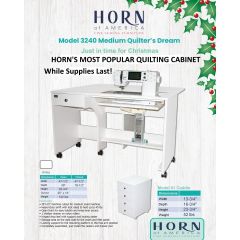 Horn of America 3240 Medium Quilters Dream Sewing Machine Cabinet with Storage Caddie