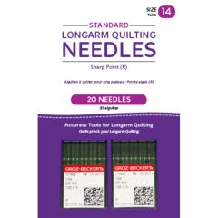 Handi Quilter Standard Longarm Needles – Two Packages of 10 (14/90-R, Sharp)