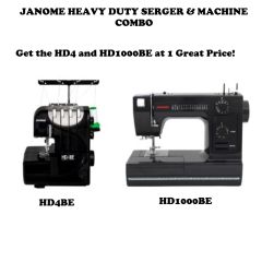 Janome Heavy Duty Sewing Package with HD1000BE and HD4 Serger