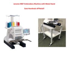 Janome MB-7 Commercial Embroidery Machine with Metal Machine Stand