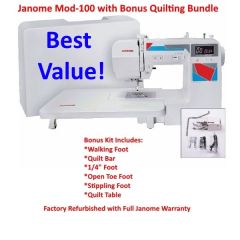 Janome Mod 100 Computerized Sewing Machine with Quilt Bundle Refurbished