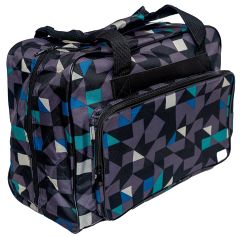 Janome Sewing Machine Tote in Geometric Gray and Blue