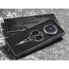 Klasse Black Embroidery Scissor And Tape Measure Gift Set Set 2 Piece Box Set