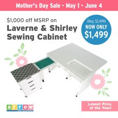 Arrow Laverne & Shirley Sewing and Quilting Cabinet in White