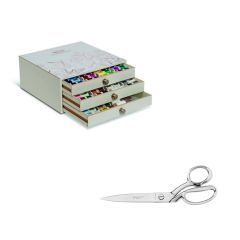 Baby Lock 194 Spool Madeira Rayon Thread Chest with Bonus 10 Inch Gingher Scissor  