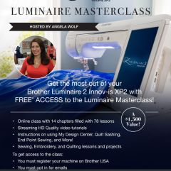 Angela Wolf Masterclass for Brother Luminaire XP1 XP2 XP3