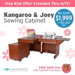 Kangaroo and Joey II Three Drawer Sewing Cabinet in Teak