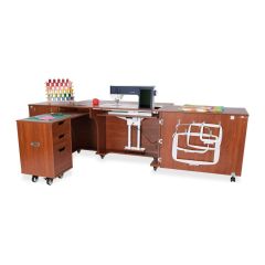 Arrow Kangaroo Outback Electric Lift Sewing Machine Cabinet Teak K9605