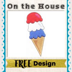 DIME On the House Free Embroidery Design Scream for Ice Cream to use with Exquisite Embroidery Thread