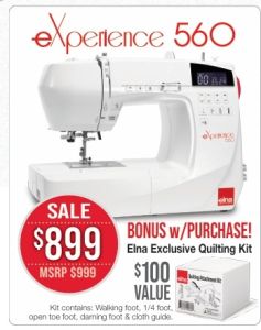 Elna eXperiance 560 Computerized Sewing Machine with Bonus Kit