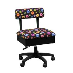 SewFine Hydraulic Sewing Chair in Colorful Buttons Print