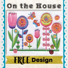 DIME On the House Free Design Spring Garden to use with Exquisite Embroidery Thread