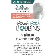 Steady Stitch White Plastic Sides Prewound Bobbins Size L 48 Ct