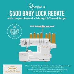 Baby Lock Triumph 8 Thread Serger with Jet Air Threading With $1000 Bonus Kit